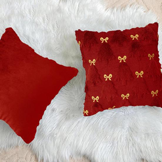 Christmas Pillowcase 3D Embroidery Tree Pattern Winter Holiday Throw Pillow Cushion Cover Festive Home Decor
