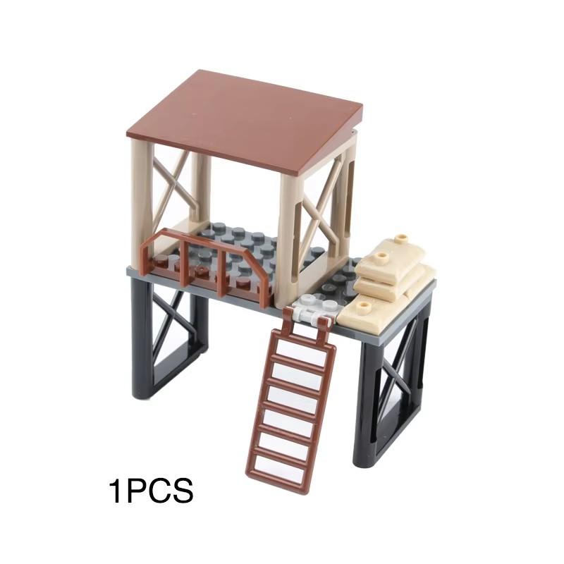 WW2 Military Oil Drum Fuel Tank War Scene Soldiers SWAT Figures Accessories Sandbag Bricks Toys Compatible Children Gift