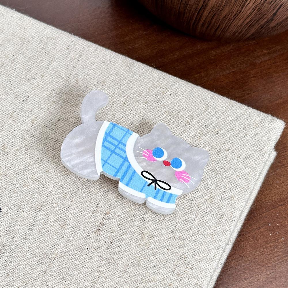 New Acrylic Dog Hairpin - Sweet and Cute Girl's Side Parting Hair Clip with Cartoon Hair Accessory