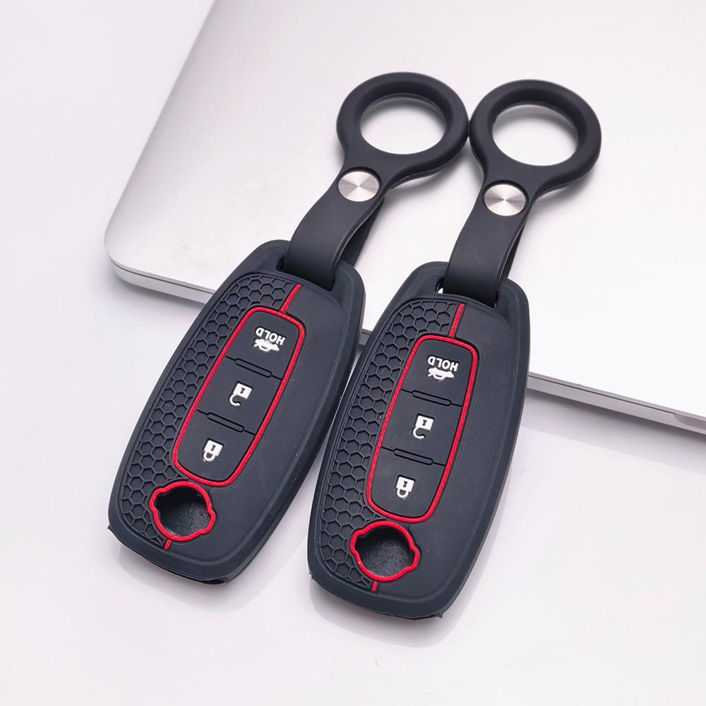 Key Fob Cover for Nissan Altima Sentra Rogue Pathfinder Frontier Murano Kicks Titan with Keychain Anti-Scratch Surface Shockproof Structure