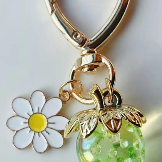 Dívčí přívěsek na klíče Jahoda Přívěsek ve tvaru srdce Přívěsek na klíče Taška na klíče Přívěsek na klíče Peněženka Ornament Příslušenství do auta