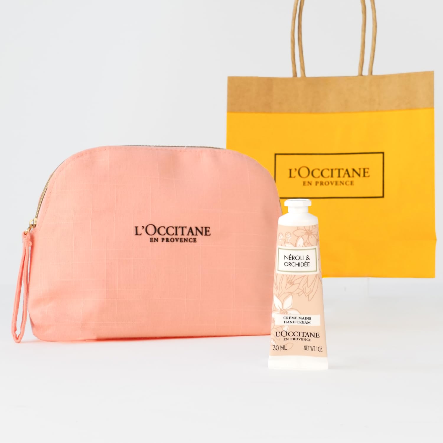 

Neroli Orchidee Hand Cream Gift Set with Pouch and Shopper Bag Birthday Farewell Gift for Women Popular Gift Present Small Gift L OCCITANE розовый