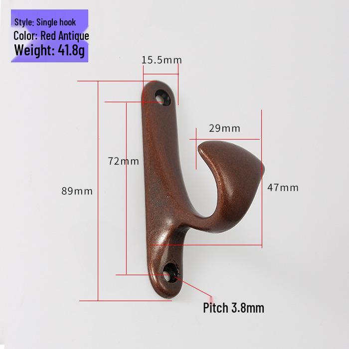 European Style Bathroom Coat and Hat Rack - Simple Steel Wall Hook for Clothes, Single Hook Hanging Accessory