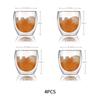 4PCS Heat-Resistant Double Transparent Glass Cup 80ML Milk Whiskey Tea Beer Espresso Coffee Cup Drinkware Cups Drinking Glasse