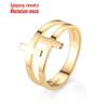 European & American Creative Hollow Double-Layer Cross Ring for Couples