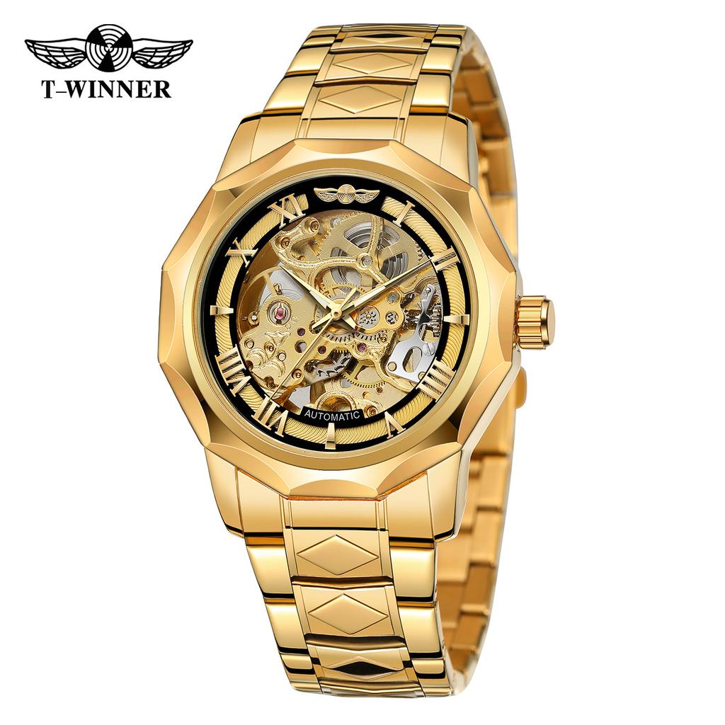 Winner Style Men'S Fashion Casual Waterproof Hollow Watch, Automatic Mechanical Watch