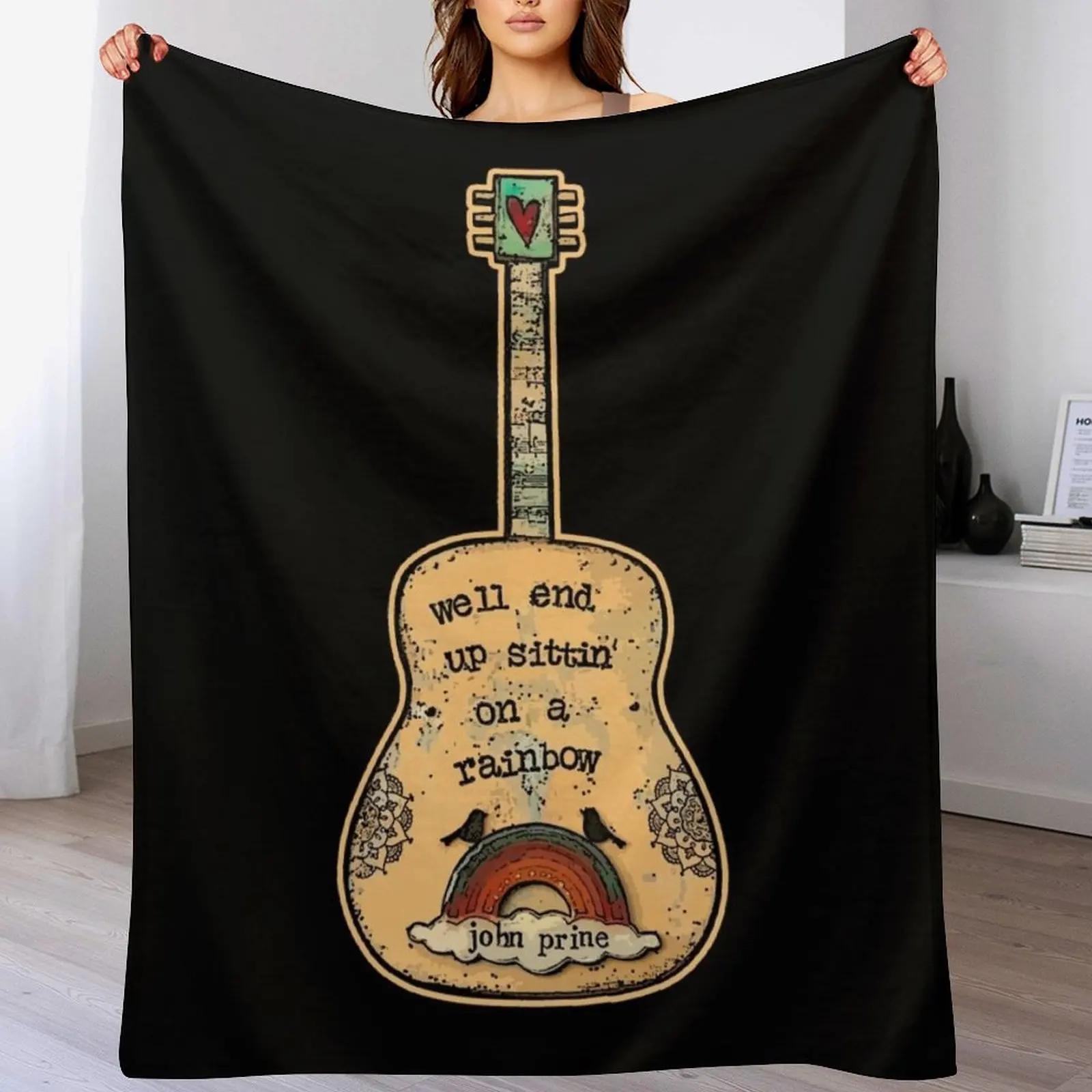 

Gitar Rainbow Throw Blanket Compact Warm Blanket for Car Road Trip 102x76cm(40x30in)