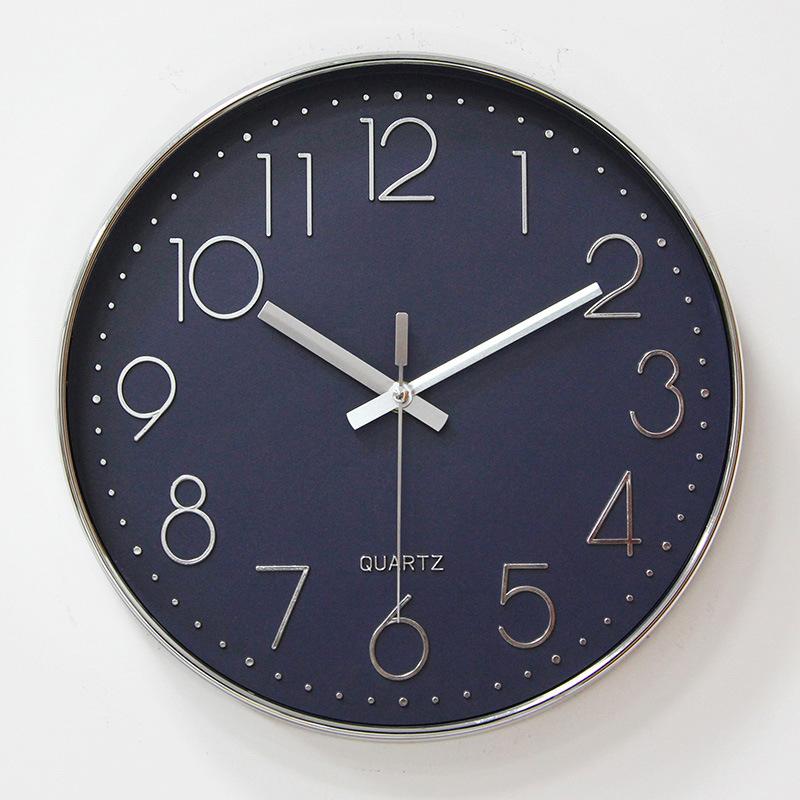 

12-inch 30cm simple living room wall clock three-dimensional digital scale mute clock