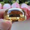 Men's 8mm Fashion Gold Wood Grain Ring With Redwood Inlay Comfortable Fit Stylish Jewelry Band For Daily Wear