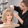 Wig Styling Display Stand Bald Mannequin Head, Male/Female Hair Model, Professional Cosmetology Head Large Circumference Model for Making, Hat Glasses