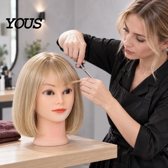 Wig Styling Display Stand Bald Mannequin Head, Male/Female Hair Model, Professional Cosmetology Head Large Circumference Model for Making, Hat Glasses