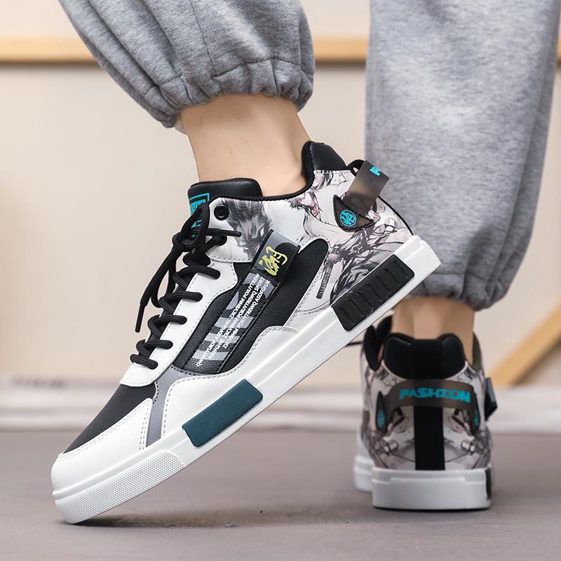 

Men’s Sports Shoes Casual Skateboard Shoes High Top Jogging Sneakers Shoes for Students Over Sized EU: 39 чорний