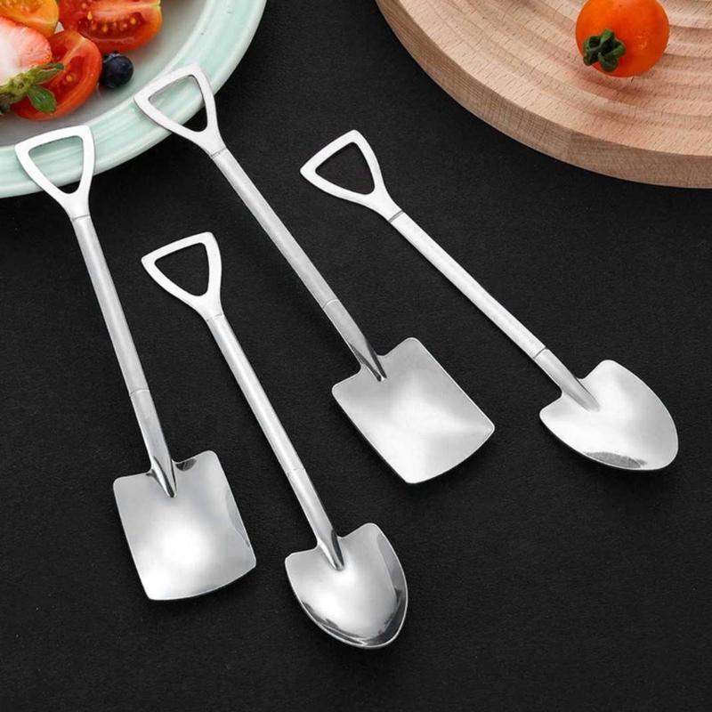  Coffee Spoons Cutlery Steel Shovel Ice Cream Spoon Convenient Utensils for Coffee