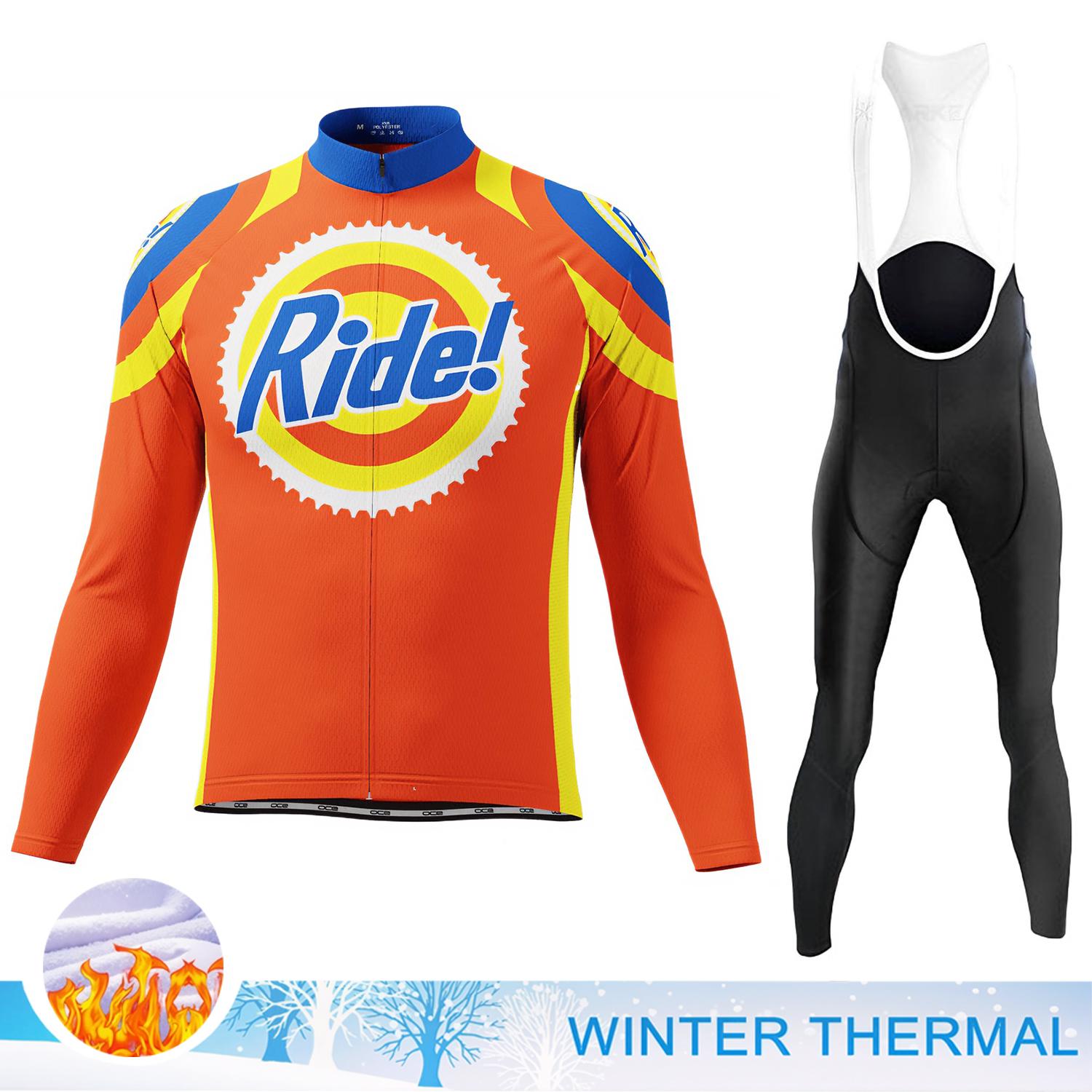 Maillot Cycling Man Road Cycling Winter Set Men Sports Sets Bicycle Clothes Man Winter Cycle Clothing Mountain Bike Overalls Asian sizes - S