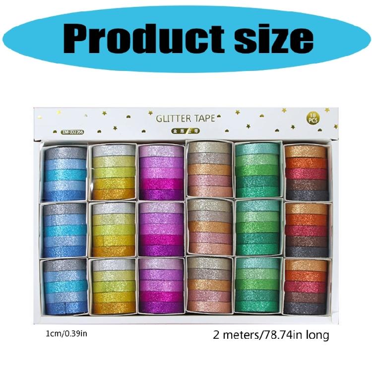 18 Box Glittering Decorative Tape Hand Account Tape Creative Washis Tape Paper Tape Journal Supplies