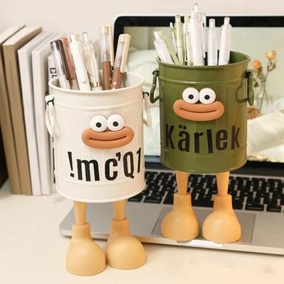Portapenne Stile Cartone Animato Forma Bocca Larga Gambe Lunghe Organizer per Penne Grande Capacità Cancelleria Ufficio Scuola