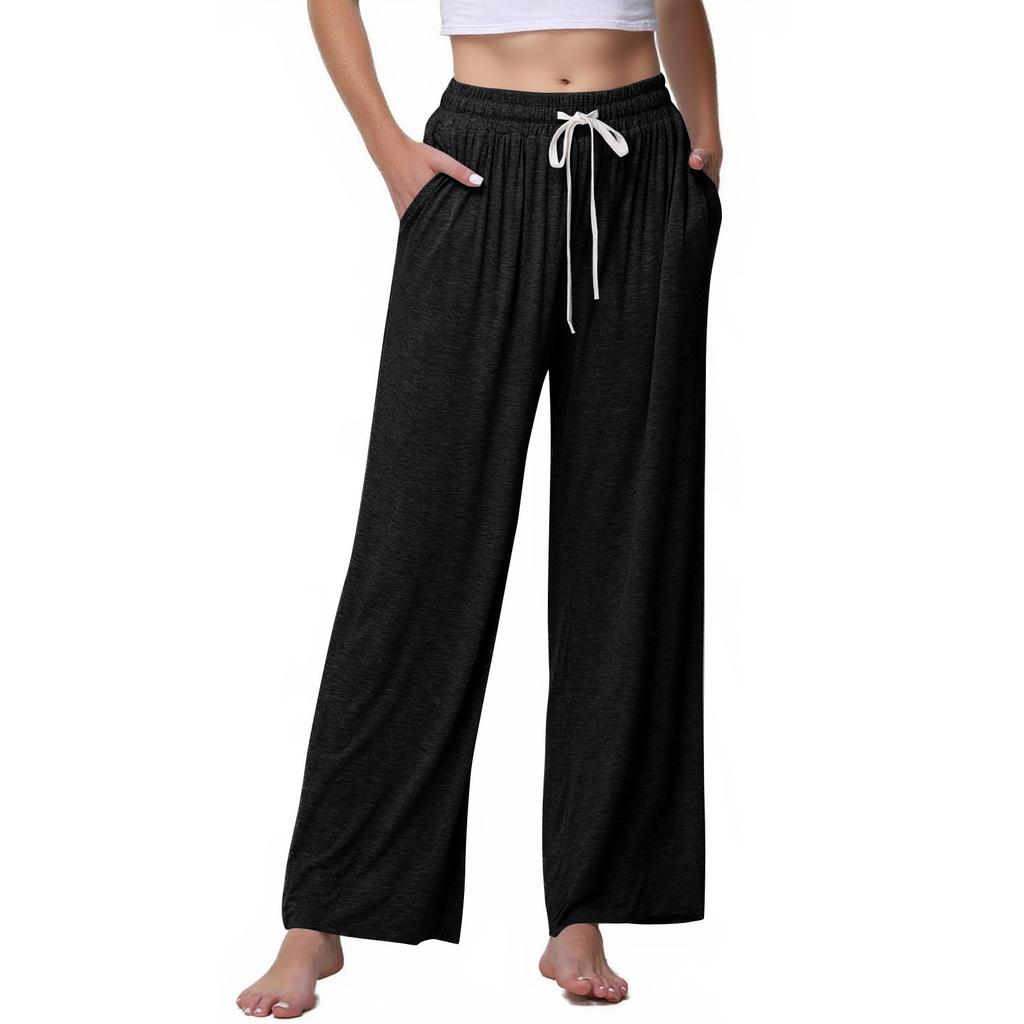 Women's Straight Leg Pants Super Soft Casual Pajamas Home Pants With Pockets