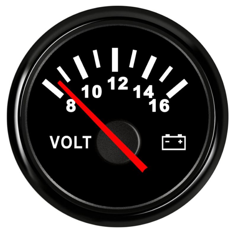 Voltmetru de 52 mm, 8-16 volți, afișaj LCD, voltmetru, potrivit pentru mașină mobilă, motocicletă, cu lumină de fundal roșie, 12 V