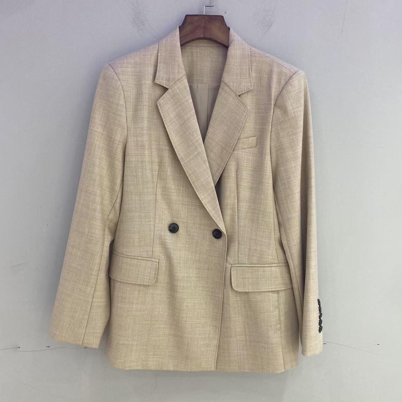 

Nanyou Women s Wool-Silk Blend Fashion Suit Jacket - Autumn Chic 8 бежевий