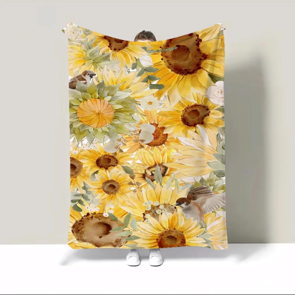 Cute Flowers Microfiber Blanket Oversized 200x300 Personalized Blanket Sofa Winter Home and Decoration Luxury Blankets Bed Throw