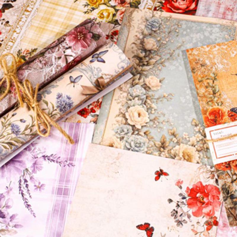 30 Sheets Floral Corner Design Paper For Creative Journal Collage Handmade Greeting Cards Scrapbooking Planner Notebook Gift