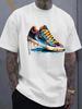 Unisexs Oversized Dripping Sneaker Graphic Tshirt Colorful Shoe Art Short Sleeve Tee Casual Streetwear Tops