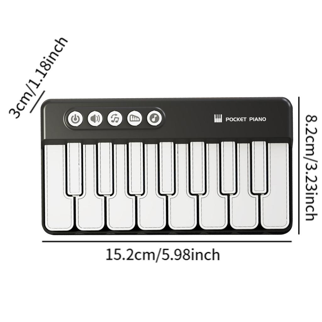 Light Pocket Piano with Sound and Light Practical Interactive Games Electronic Piano Keyboard for Birthdays New Year Boys Girls