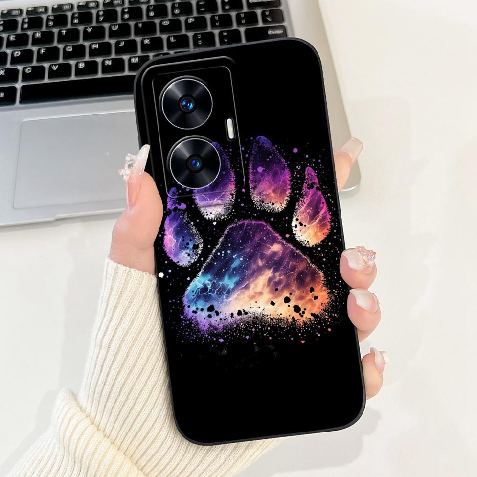 For Realme C55 Case RMX3710 Silicone Cute Cat Fashion Butterfly Flowers Love Painted Cover For Realme Narzo N55 Phone Case Funda
