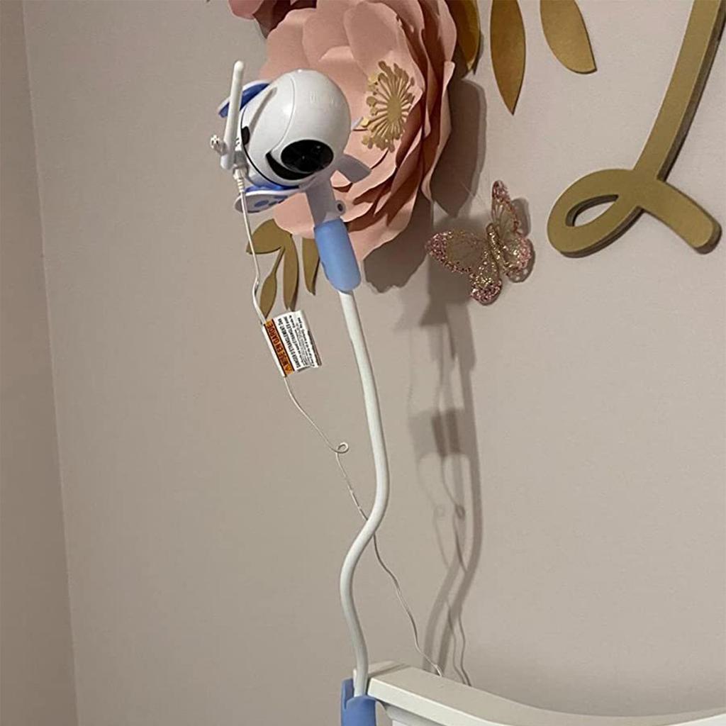 Baby Monitor Holder Flexible Baby Camera Bracket No Drilling Crib Cradle Rod Hose Holder Adjustable Twist Mounting