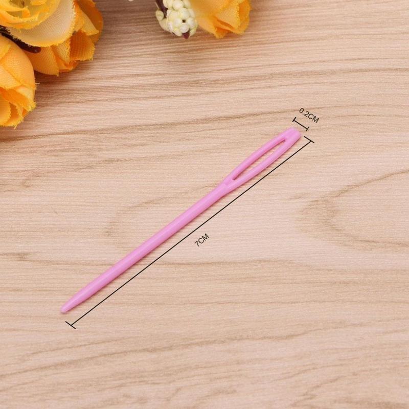 100 ks Dětské barevné plastové 7cm jehly Tapiserie Šití Vlněná příze DIY