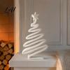 Elegant Shelf Accent Minimalist Spiral Christmas Tree Figurine with Star Topper 3D Printed Mini Seasonal Decor Decoration Modern Tabletop