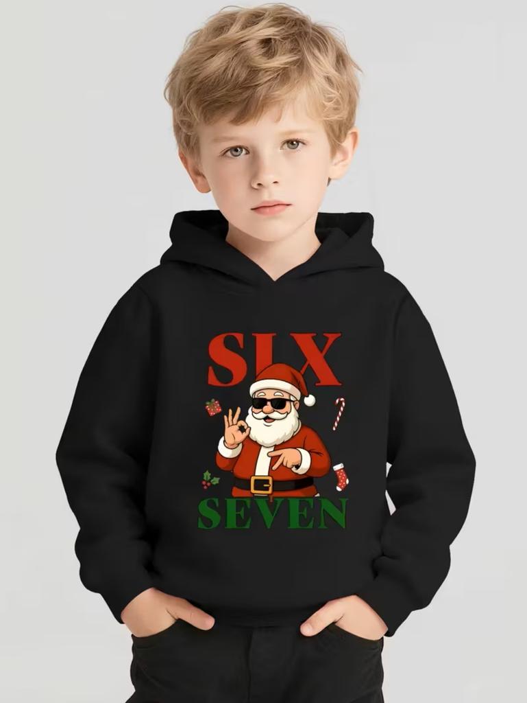 Lustiges Sechs Sieben 6 7 Meme Hoodie für Kinder Chaotischer Humor Y2k Spiel Spruch T-Shirt Weihnachtsgeschenk Jungen Oberteile Mode Kinderkleidung
