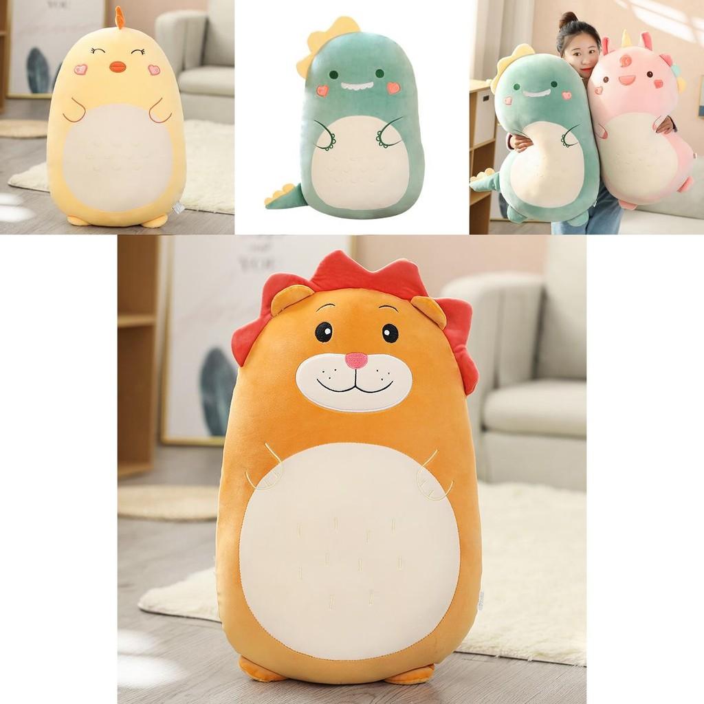 Soft And Adorable Animal Plush Toy Pillow For Children's Gift Dinosaur/lion 17.1in-31.5in