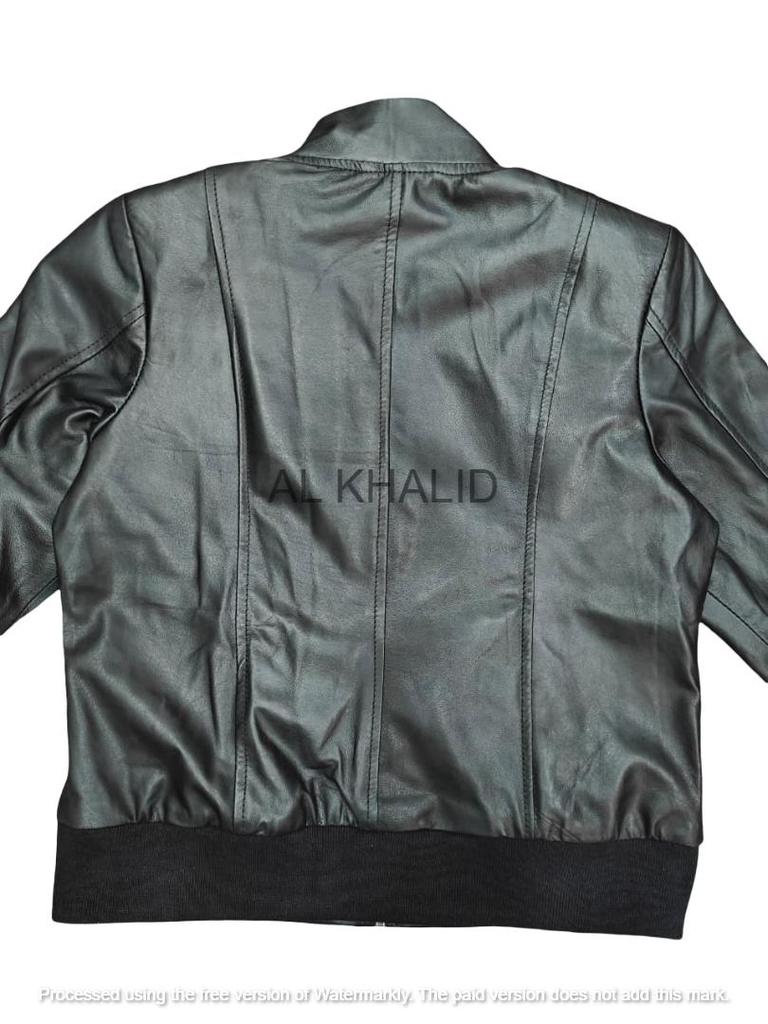 Black Women's Stylish Handmade Real Lambskin Leather Cropped Genuine Casual Jacket