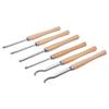 VEVOR Wood Lathe Turning Tool Set, 6PCS, Lathe Roughing, Finishing, Detailing Hollow Tool with Wooden Handle, Diamond Round Square Carbide Inserts