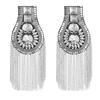 1Pc Vintage Rivet Tassels Shoulder Brooch Badge Suit Epaulette Clothes Decor