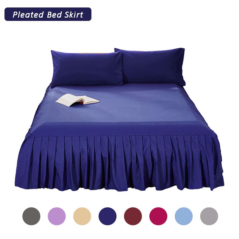 Bettvolants Prinzessinnenstil Tagesdecke Bezug mit Volant US Euro Bettwäsche Glatt Twin Full Queen King Size Bettlaken