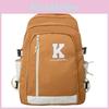 K Durable Letter Nylon Backpack With Laptop Compartment For School And Commuting