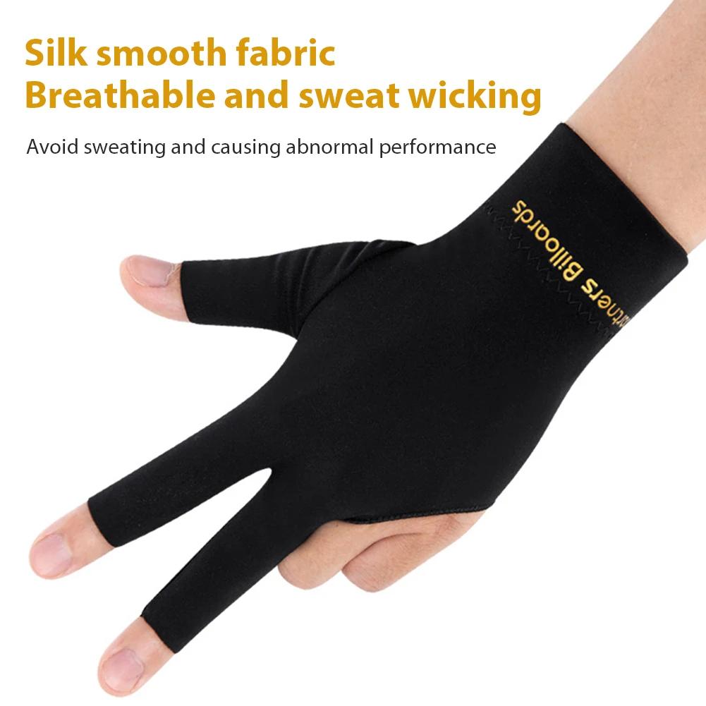 Billardhandschuh Linke Hand Drei-Finger-Handschuhe Anti-Rutsch Elastizität Snooker Billard Trainingshandschuhe Zubehör für Männer & Frauen
