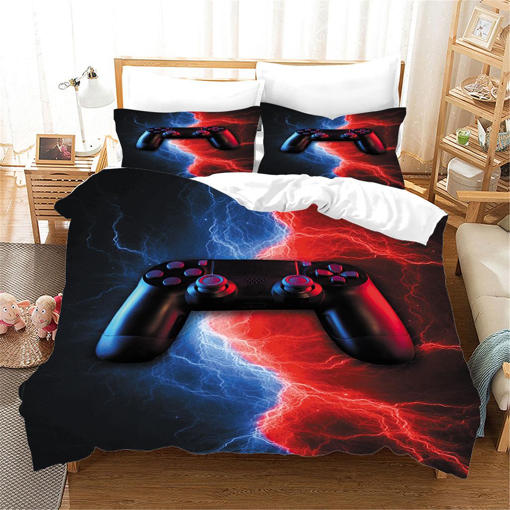 Gamepad Printing Three-Piece Digital Printing Quilt Cover Pillowcase Sheet