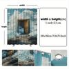 1pc Surreal Wooden Door Shower Curtain - Dreamlike Design, Open Door to Sky, Rustic Polyester, All-Season Decor