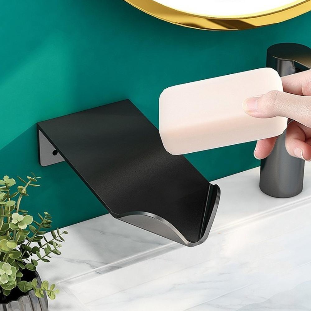 Carbon Steel Wall Mounted Soap Holder Black Soap Sponge Creative Soap Dishes  Home