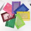 3 Ring Binder File Folder Colorful Fabric Binder Pouch with Clear Window Large Capacity Pencil Pouch for School Office Supplies