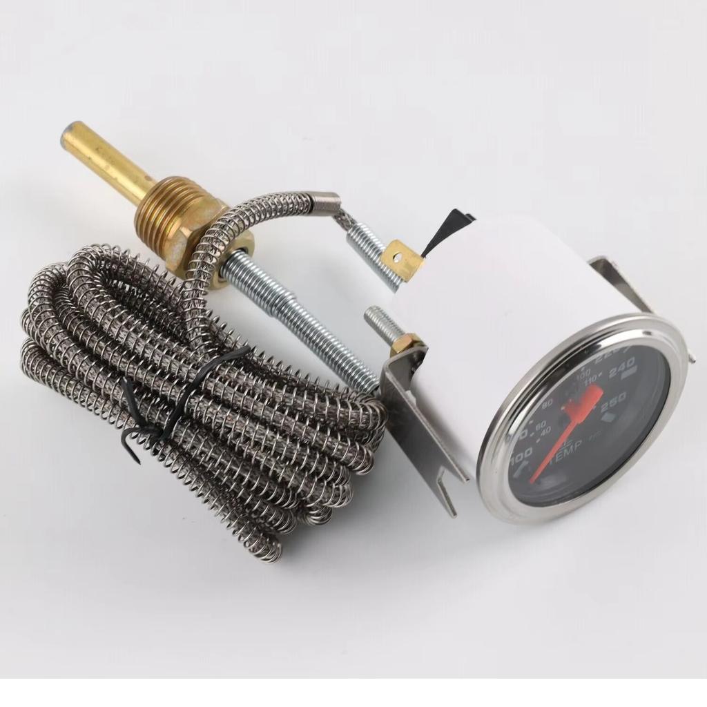 2 Tommer 52mm Krom Viser Mekanisk Vandtemperaturmåler 40-120℃/100-250℉ med Sensor NPT 1/2 til 12V Køretøjer