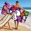 Modern Gloomy Bear Cartoon 2D Flat Print Beach Towel, Large Soft Quick Dry Towel for Beach Camping SwimmingXSTJ0915532