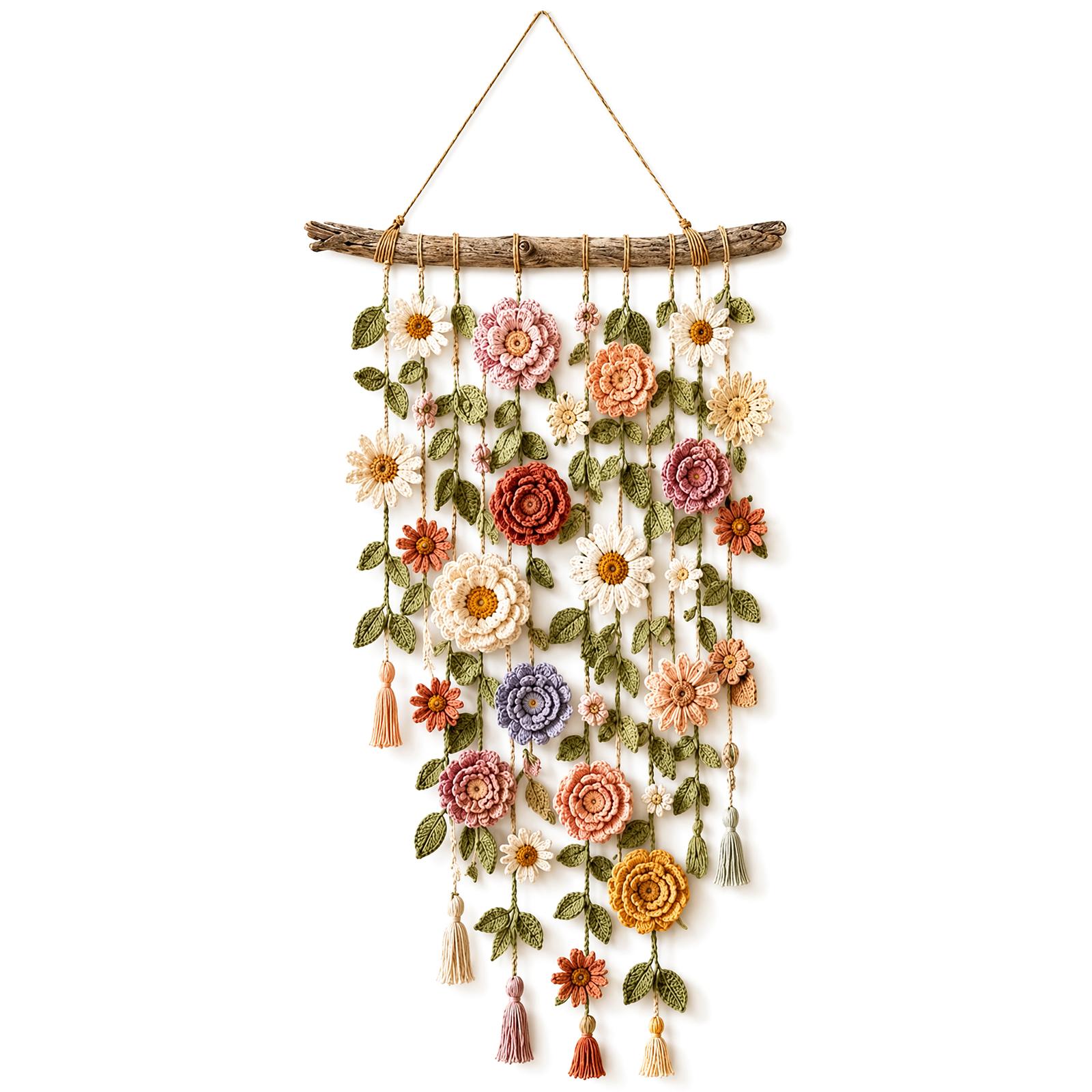 Handmade Cotton Floral Crochet Macrame Hanging