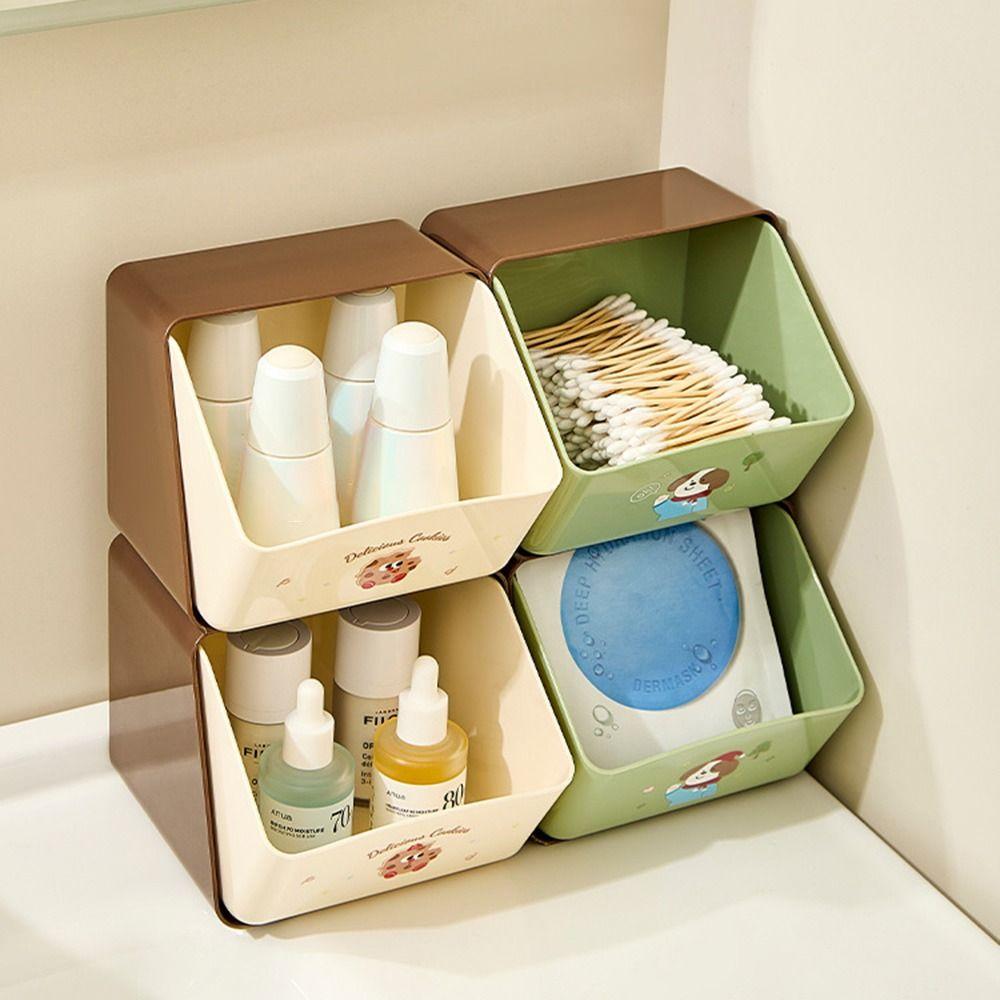 Double Layer Tea Bag Storage Box Creative Cosmetic Drawer Rack Desktop Snack Organizer  Bathroom