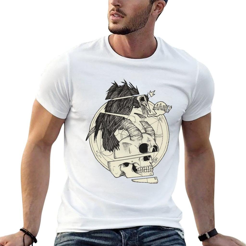 Raven & Demon. T-Shirt Simple Line Art Print Tee