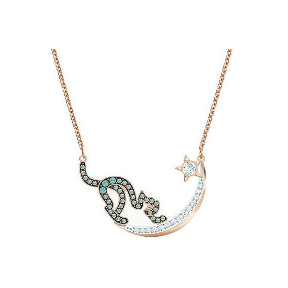 Swarovski Cattitude Moonlight Cat Necklace Women necklace 5558175