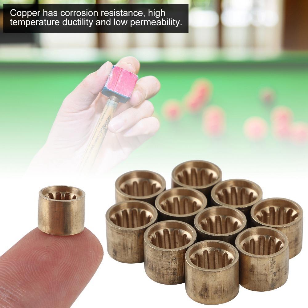 10pcs Copper Tip Billiards Cue Ferrules Portable Billiard Cue Tips  Billiards Repair